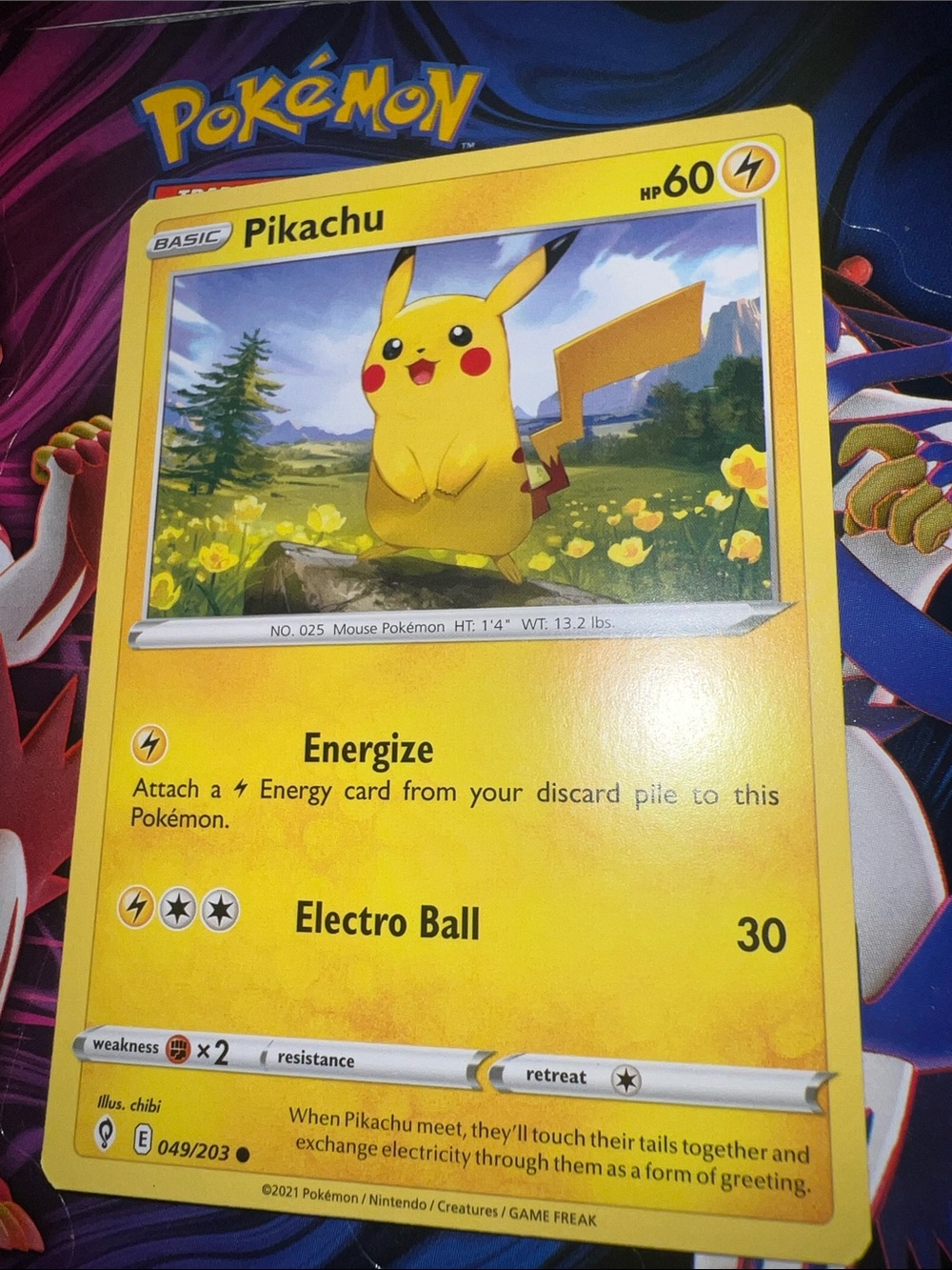 Pokemon Pikachu Bright Yellow Trading Card with Red Cheeks